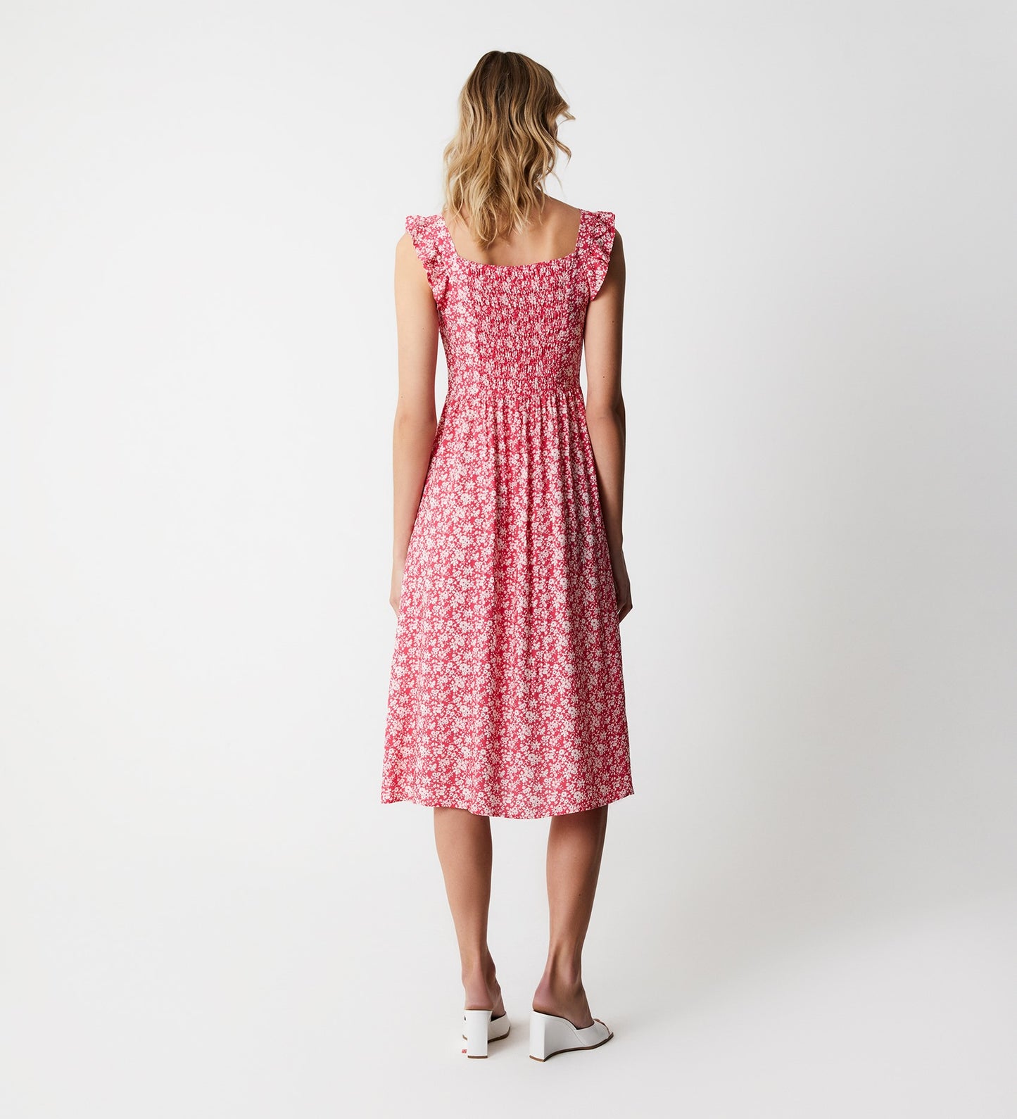 Ania Pink Floral Midi Dress