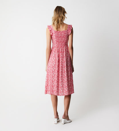 Ania Pink Floral Midi Dress