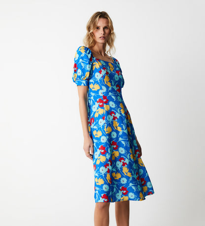 Barnett Blue Flowers Knee Length Dress