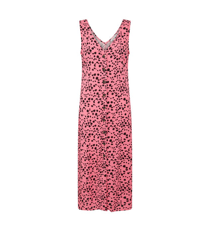 Basia Pink Animal Midi Dress