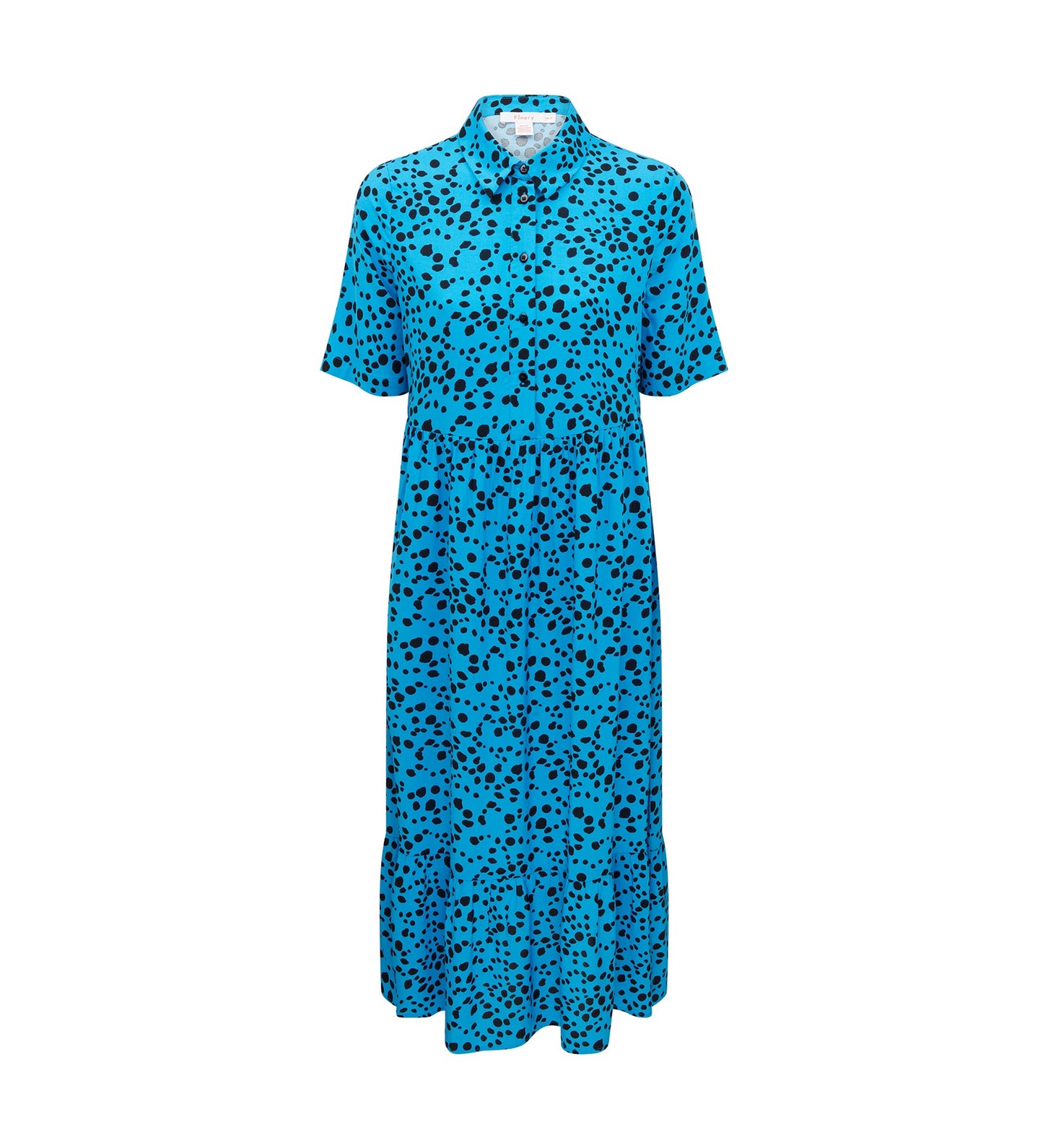 Belva Blue Animal Midi Shirt Dress