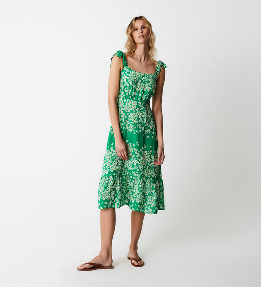 Indica Green Scatter Midi Dress