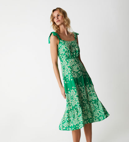 Indica Green Scatter Midi Dress