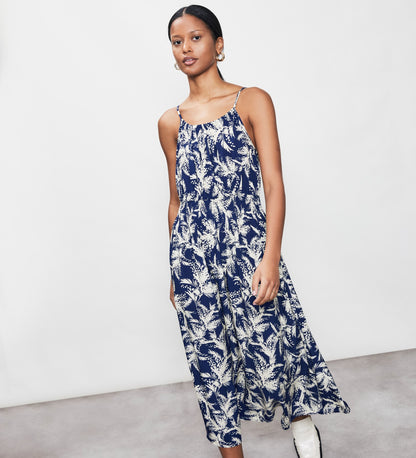 Tharushi Navy Mimosa Midi Dress