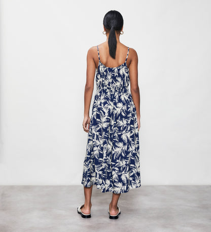 Tharushi Navy Mimosa Midi Dress