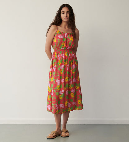 Tharushi Pink Floral Midi Dress