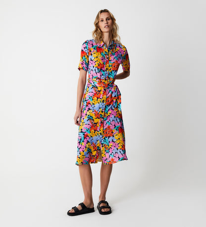 Bailey Floral Meadow Midi Shirt Dress