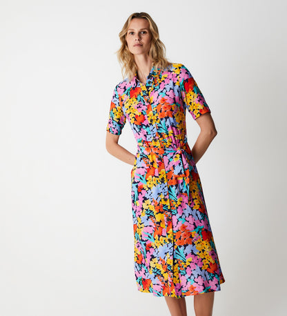 Bailey Floral Meadow Midi Shirt Dress