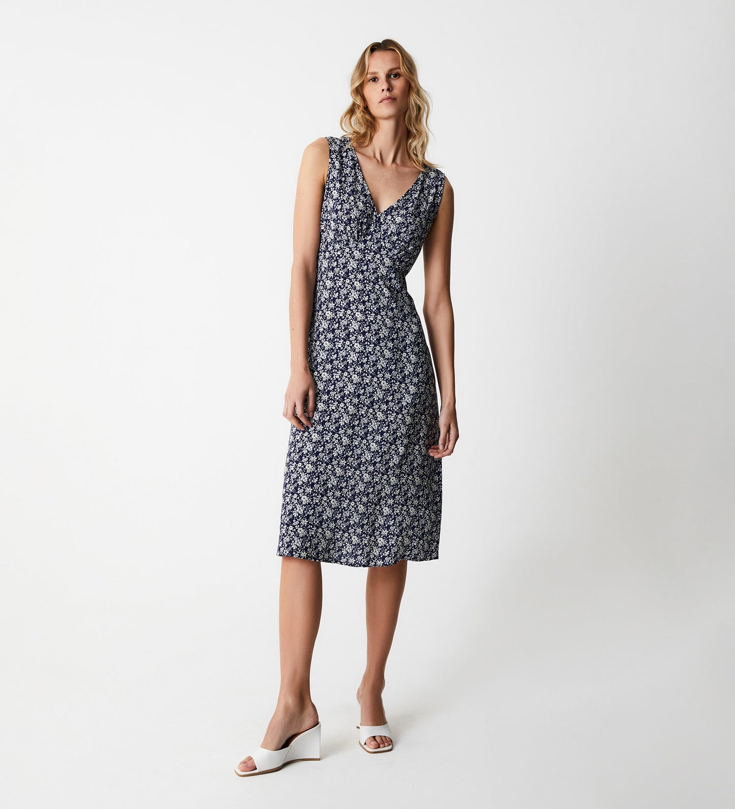 Darcy Navy Floral Midi Dress