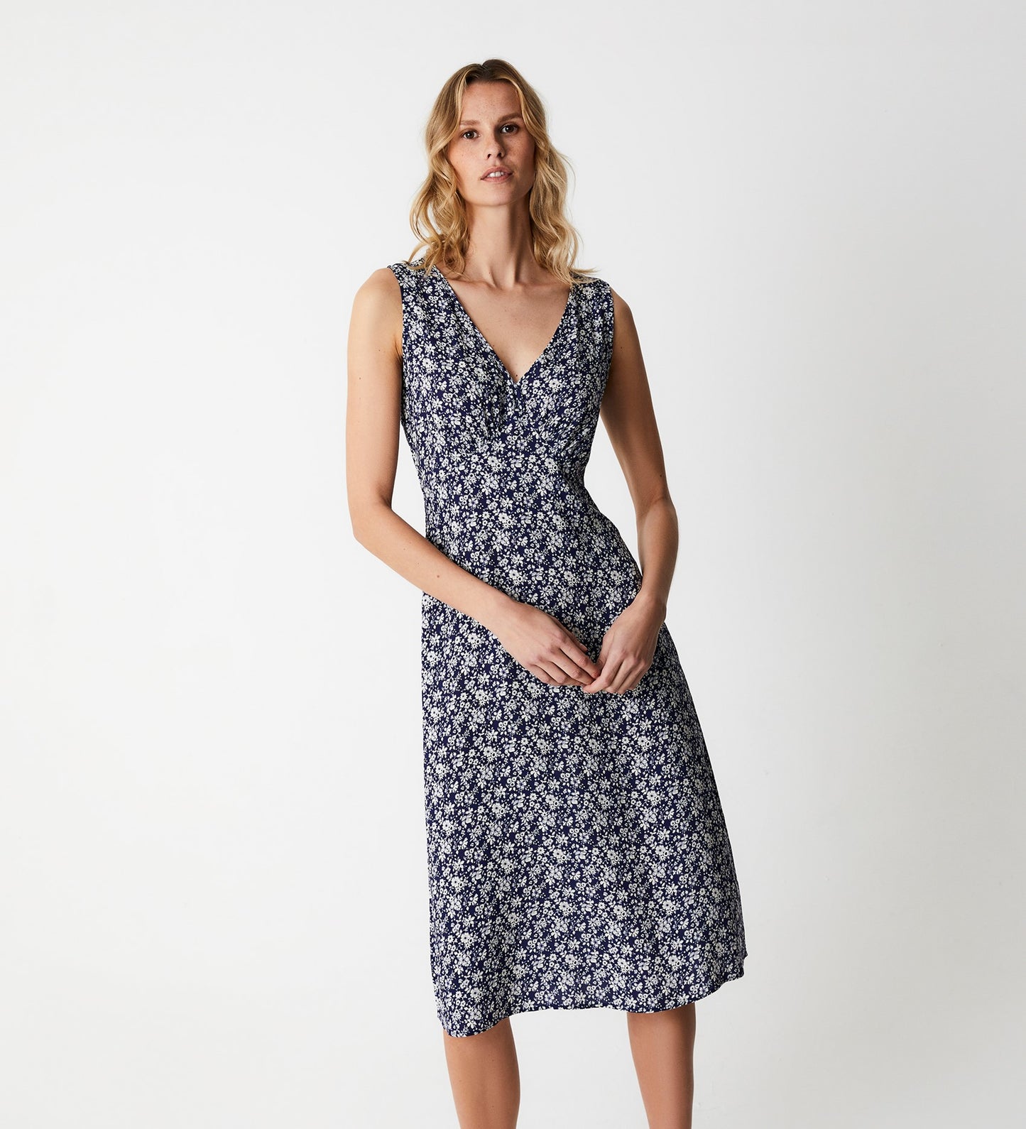 Darcy Navy Floral Midi Dress