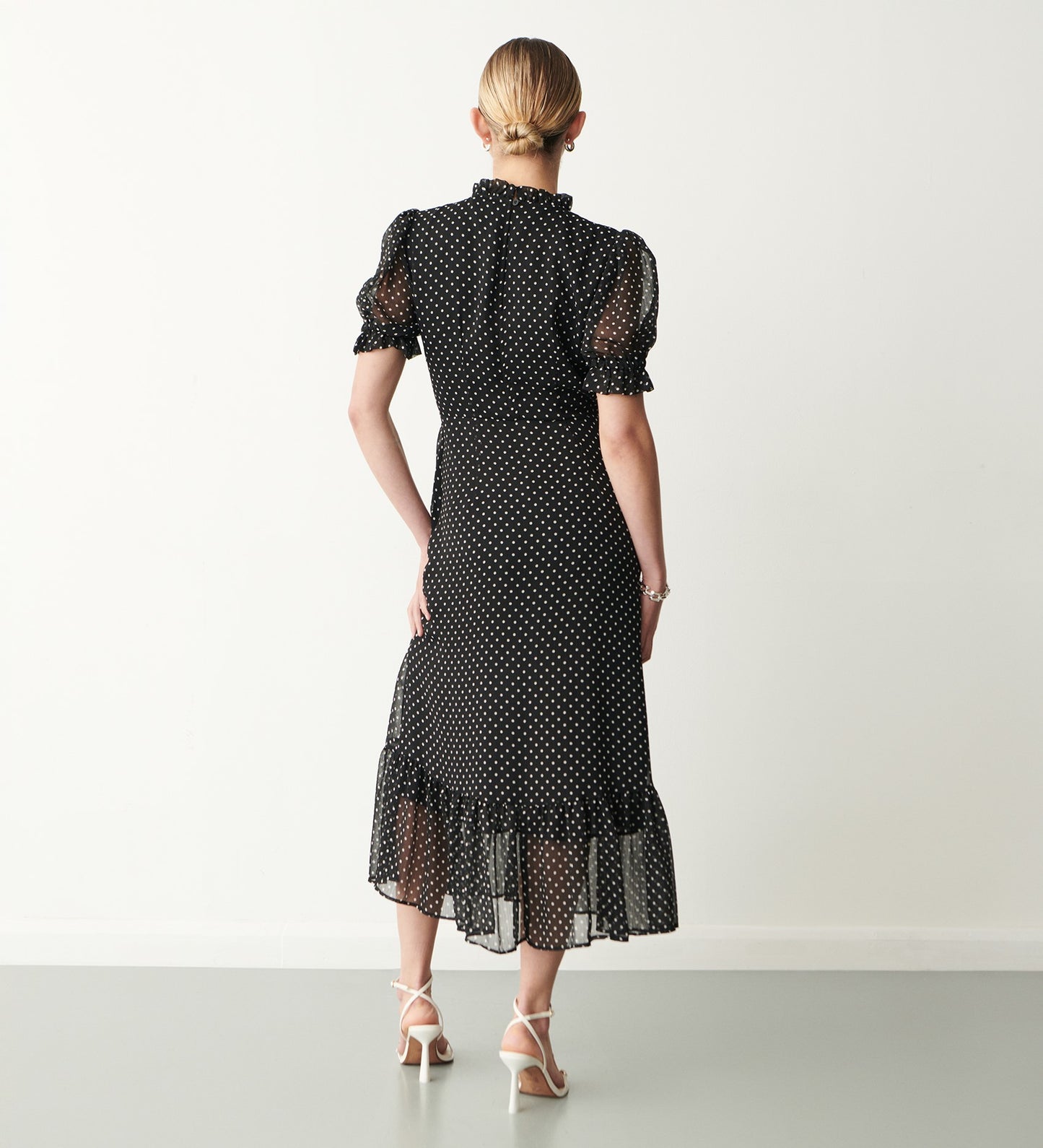 Camile Midi Black Spot Dress