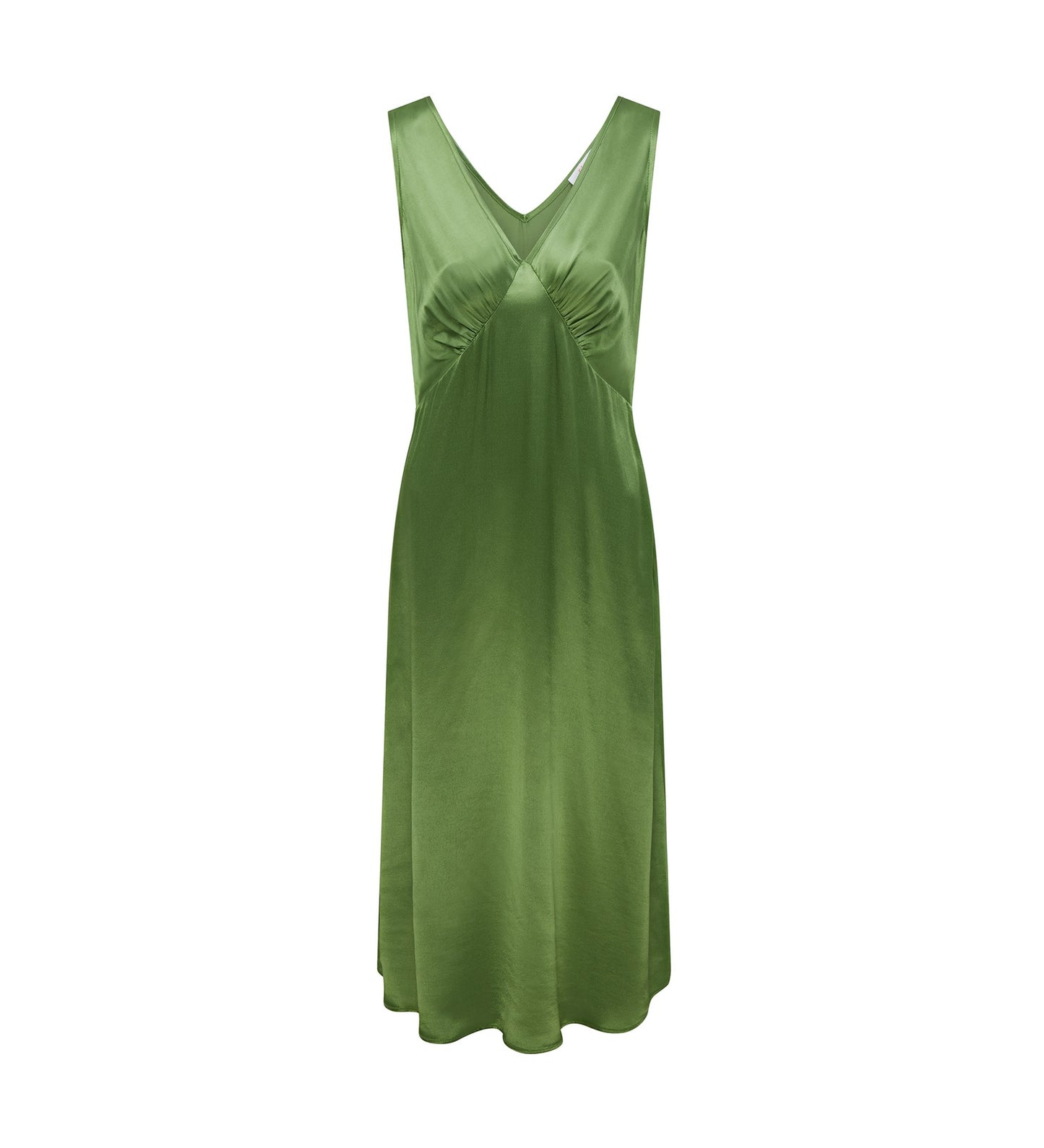 Darcy Green Satin Midi Dress