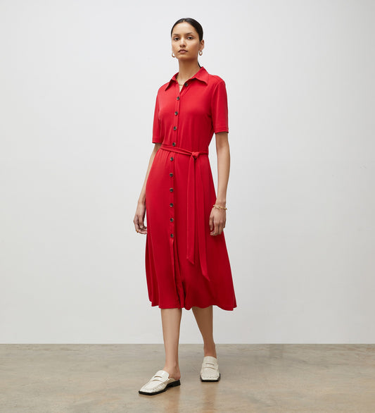 Maddie Red Jersey Crepe Dress