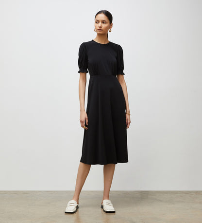 Lilybelle Black Jersey Crepe Midi Dress