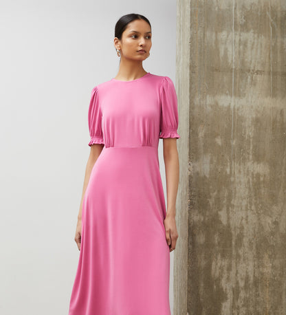 Lilybelle Pink Jersey Crepe Midi Dress