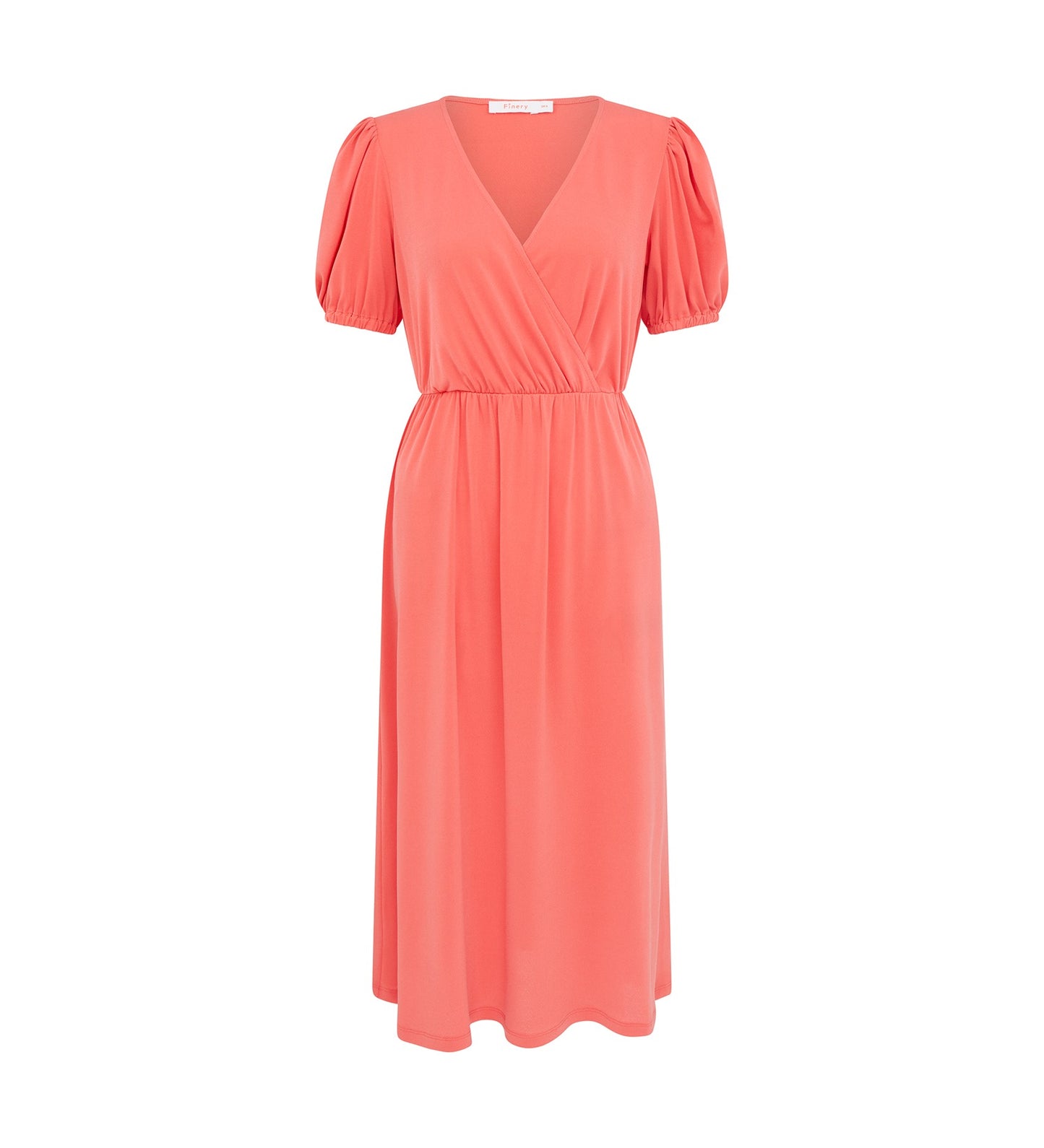 Tanya Coral Jersey Crepe Midi Dress