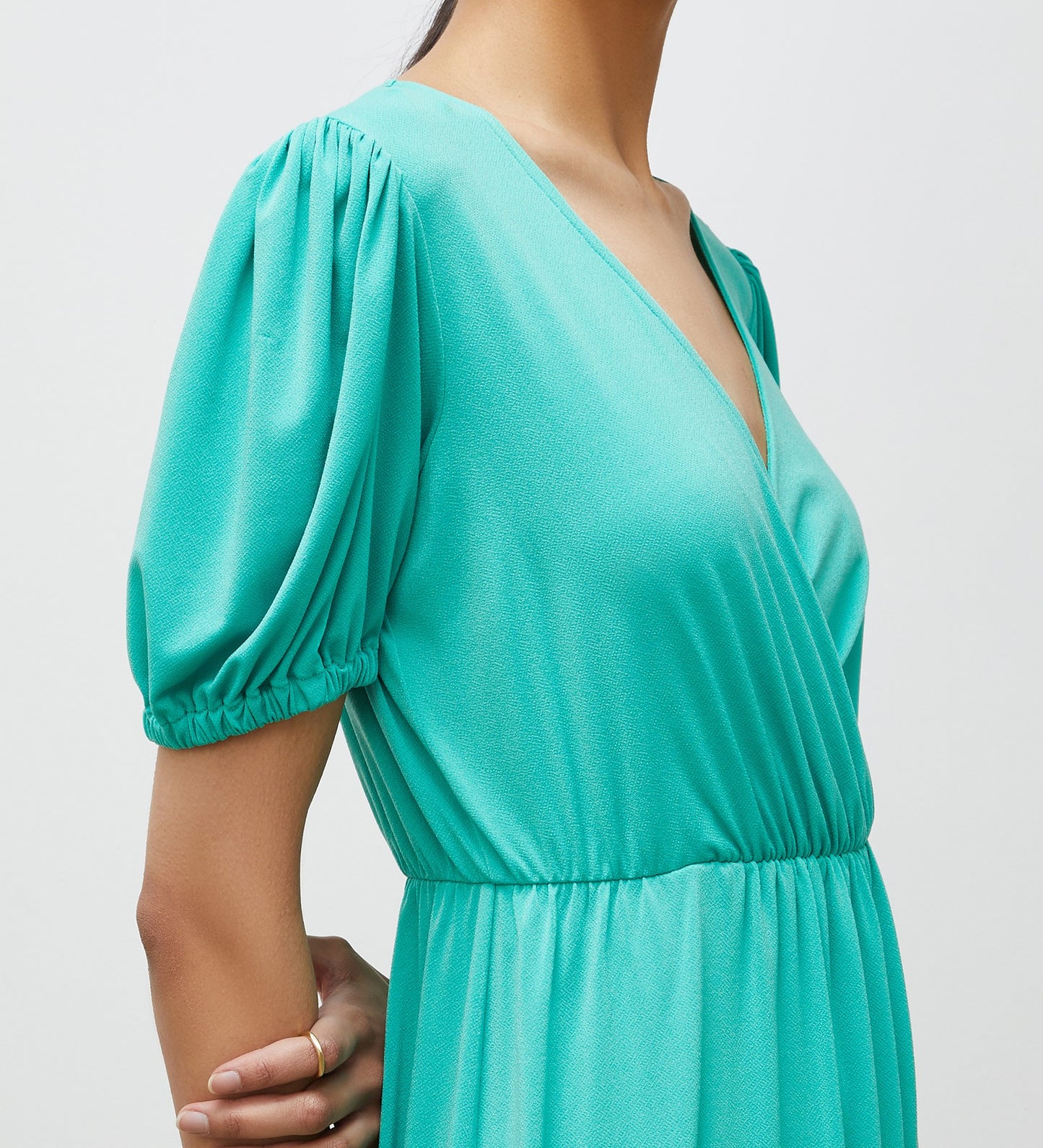 Tanya Green Jersey Crepe Midi Dress