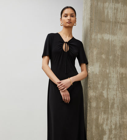 Alice Black Jersey Crepe Midi Dress