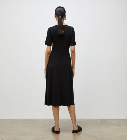 Alice Black Jersey Crepe Midi Dress