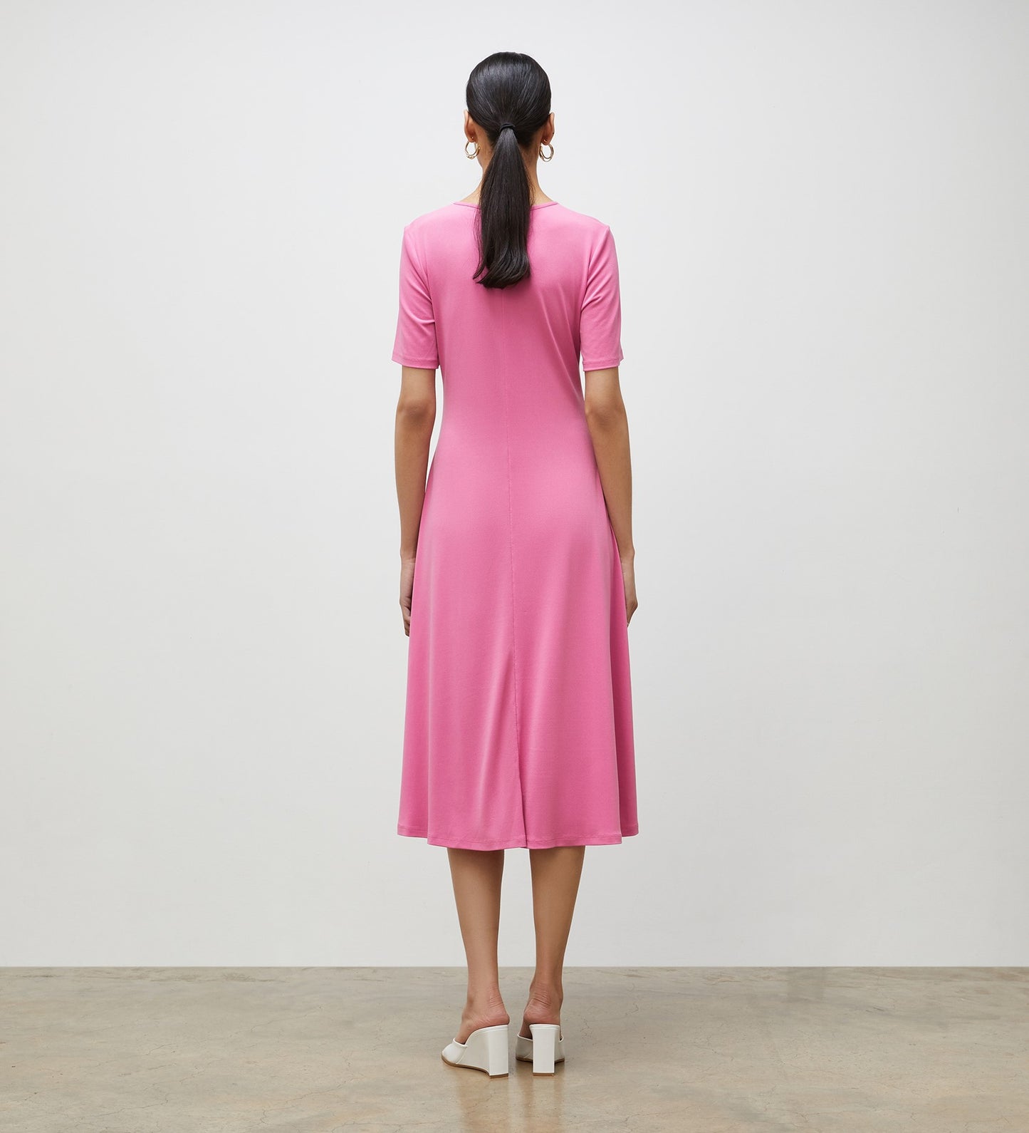 Alice Pink Jersey Crepe Midi Dress