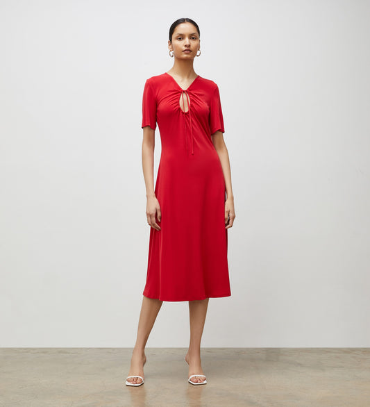 Alice Red Jersey Crepe Midi Dress