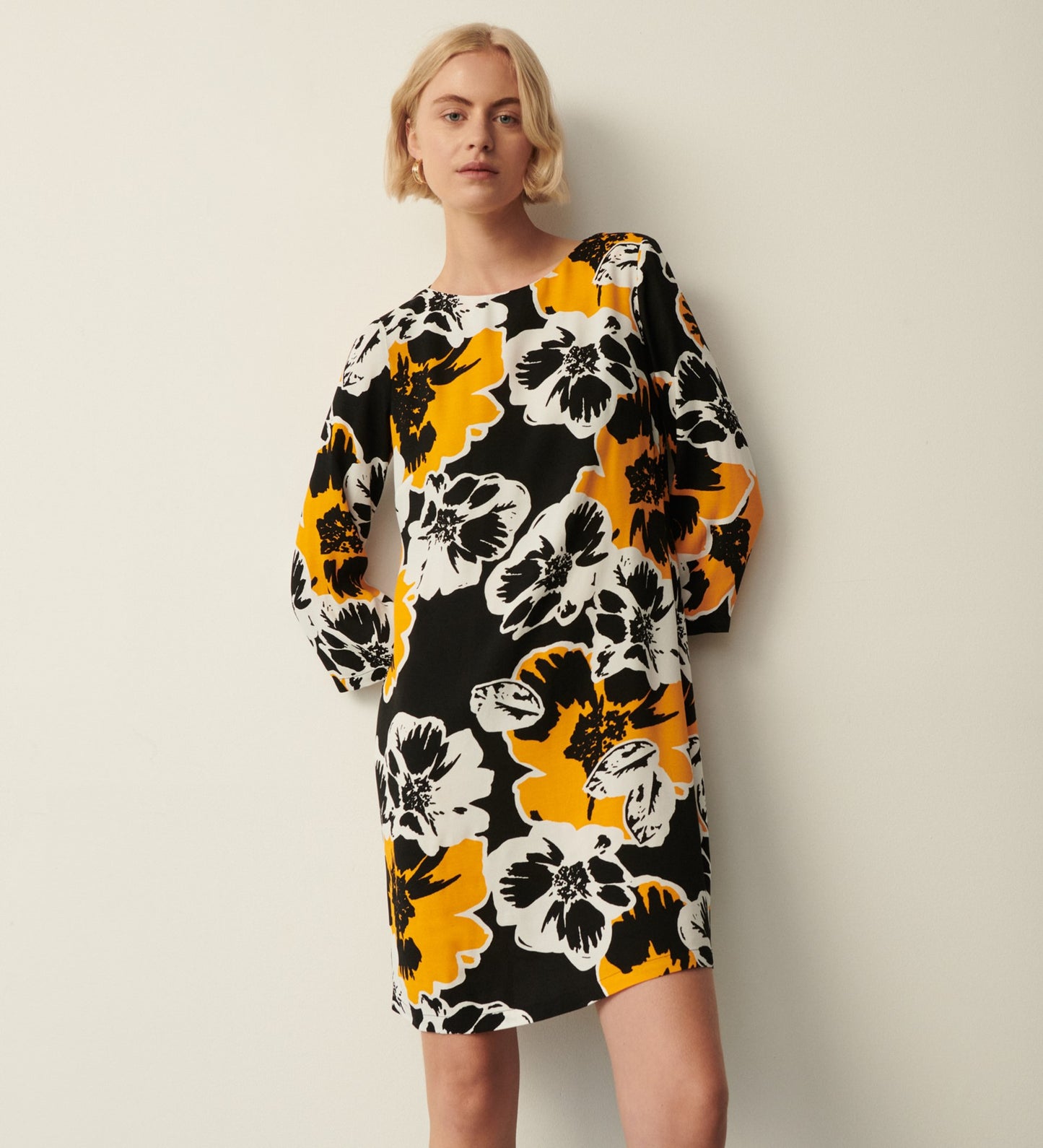 Rangel Black Floral Tunic Dress