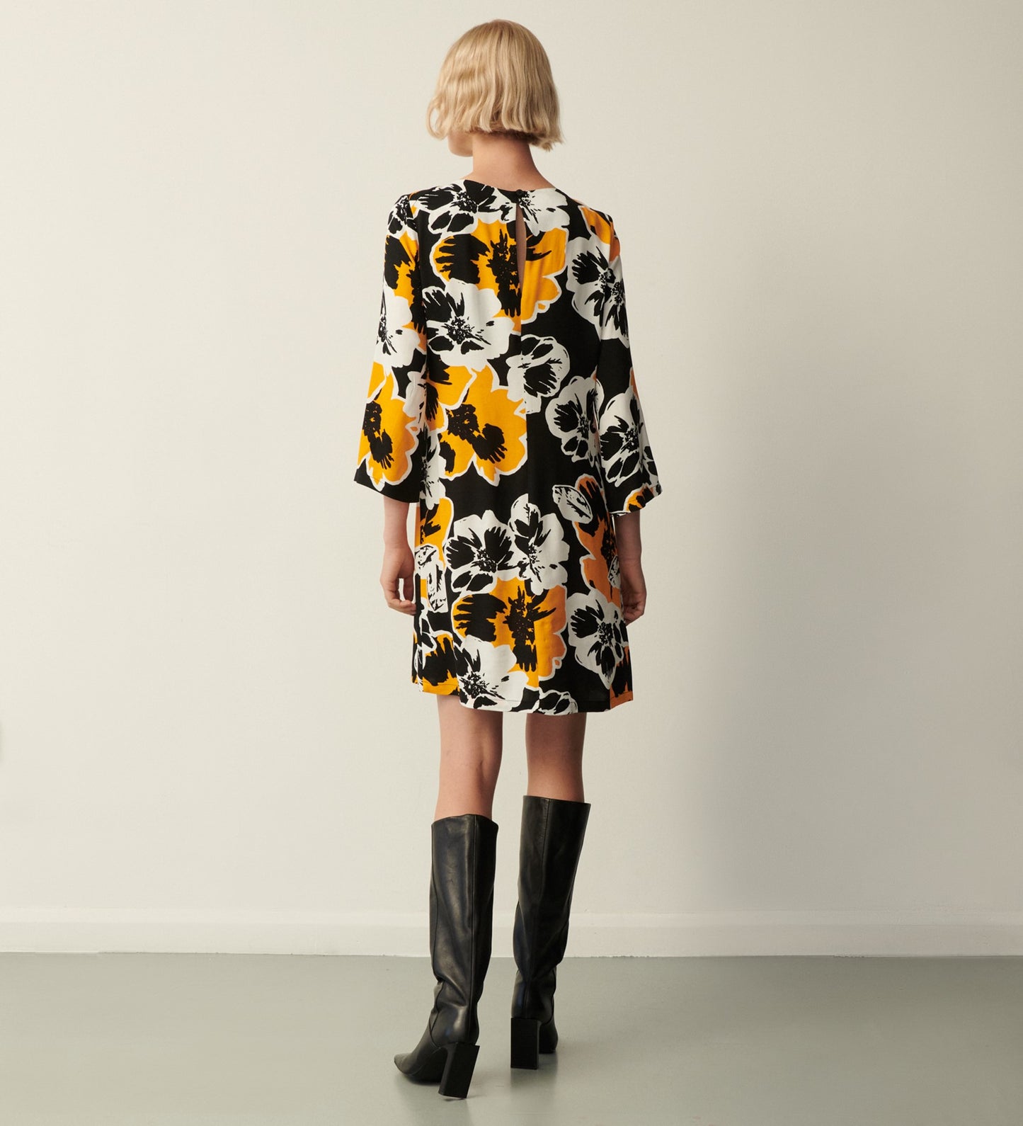 Rangel Black Floral Tunic Dress