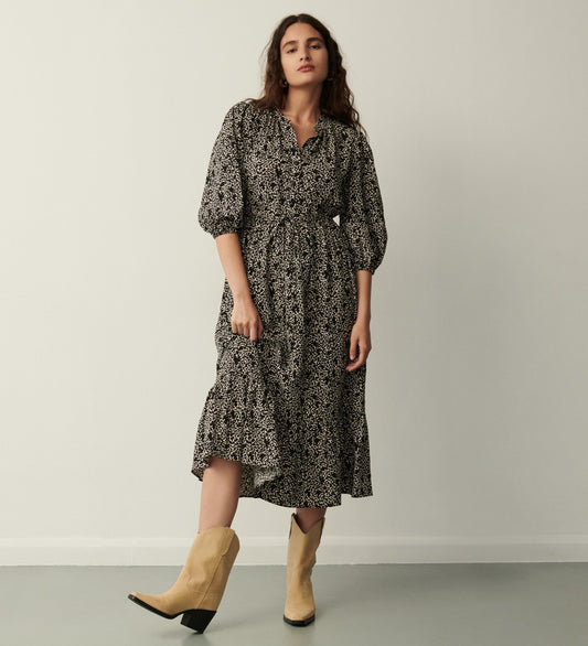 Rosie Black Crosshatch Dress