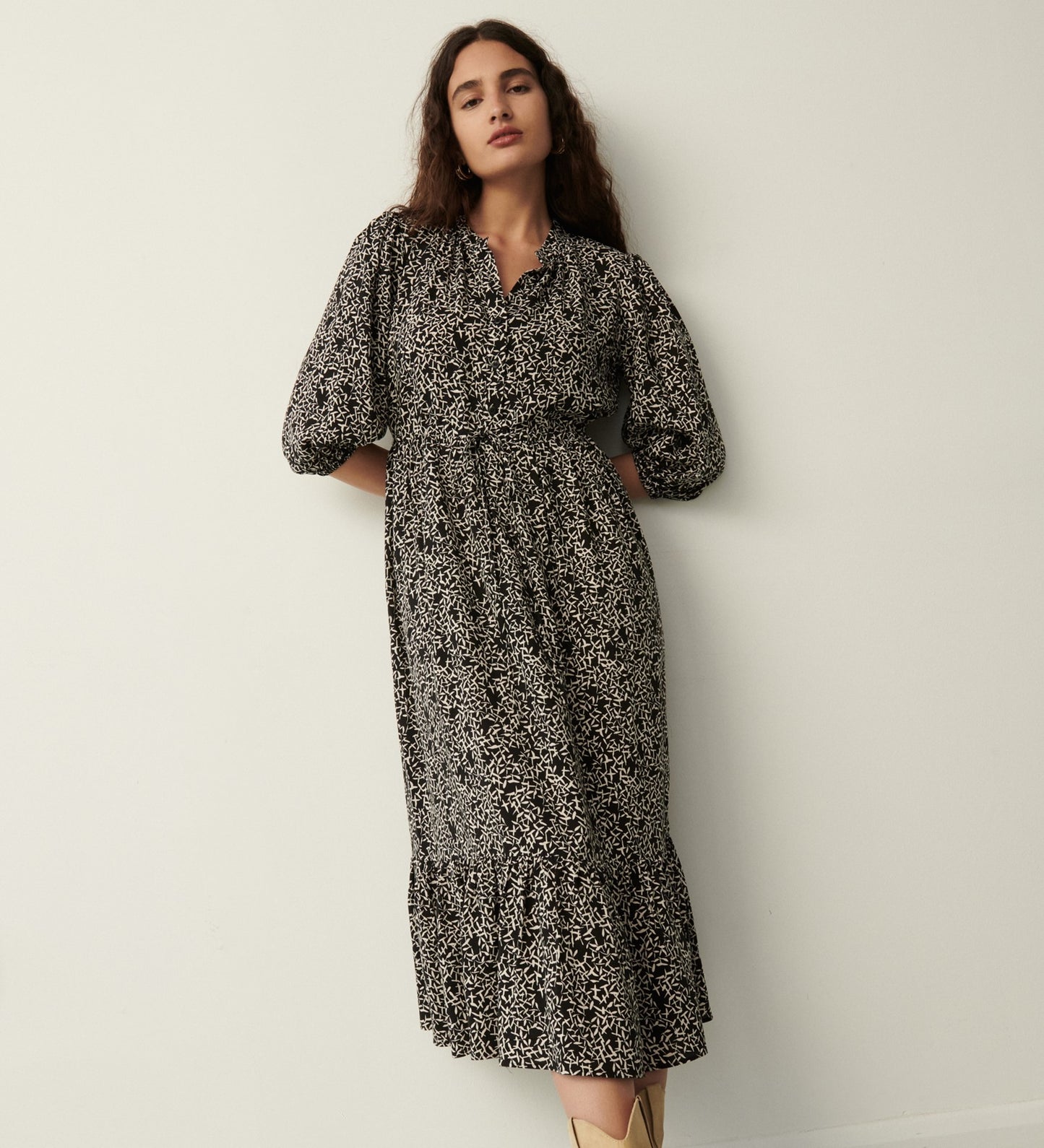 Rosie Black Crosshatch Dress