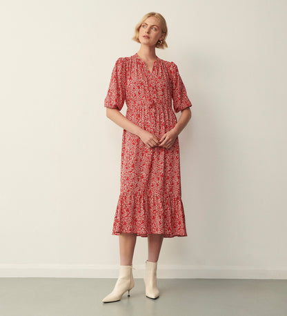 Rosie Red Crosshatch Dress