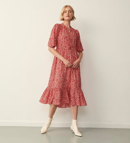 Rosie Red Crosshatch Dress