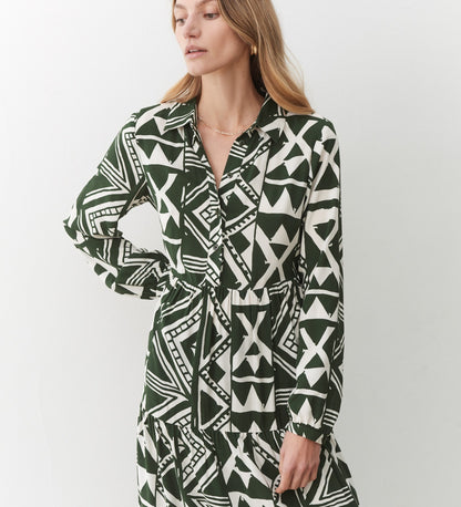 Kalia Green Tribal Midi Dress