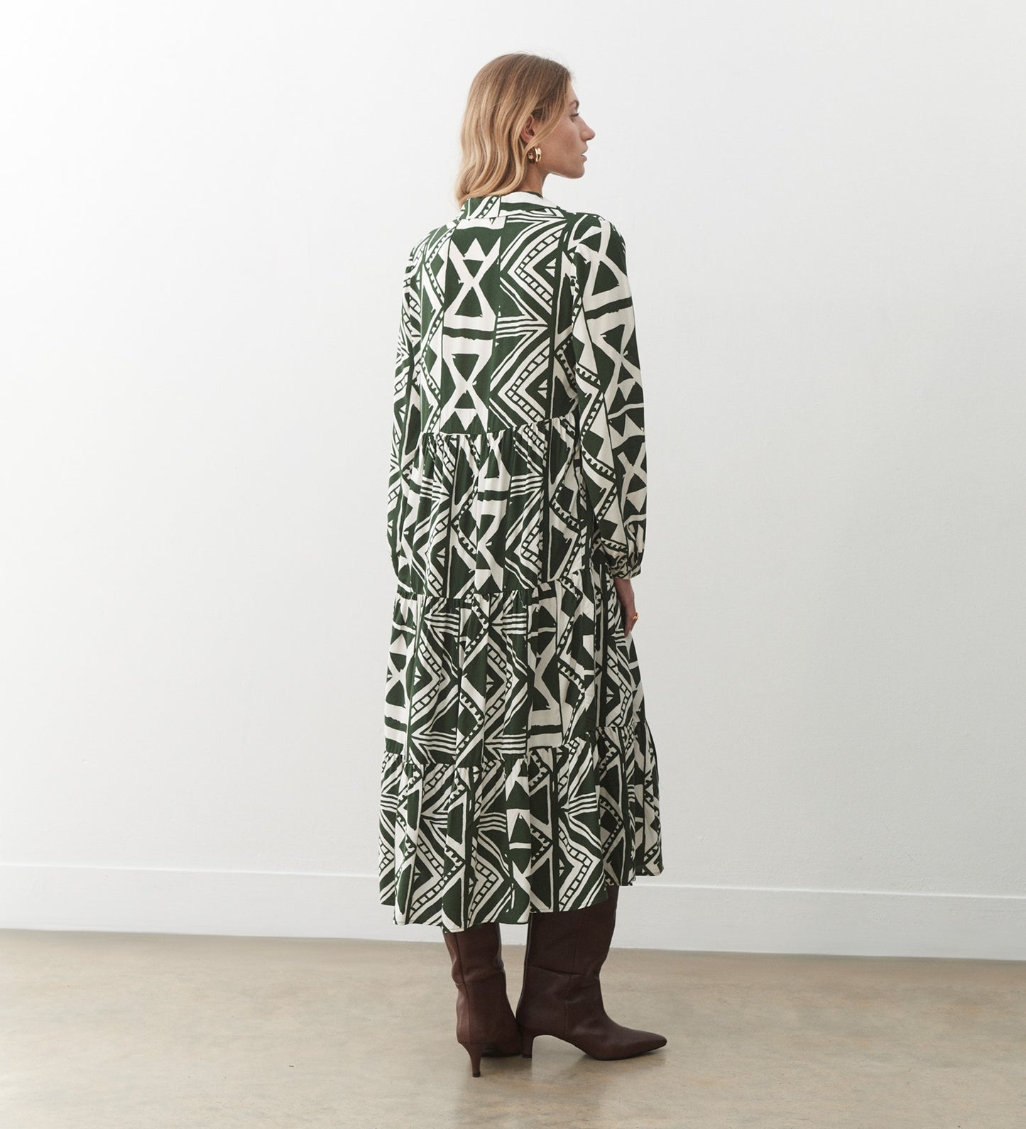 Kalia Green Tribal Midi Dress