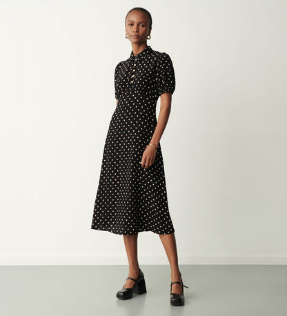 Julia Black Shells Midi Dress