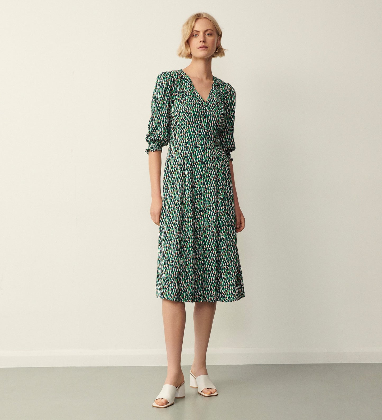 Norla Green Dashes Midi Dress