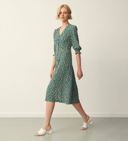 Norla Green Dashes Midi Dress