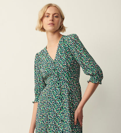 Norla Green Dashes Midi Dress