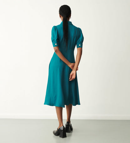 Jaela Teal Midi Dress