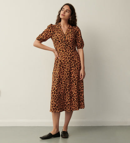 Deandra Brown Leopard Dress