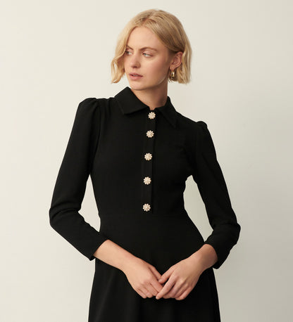 Lucia Black Midi Dress