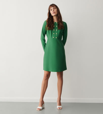 Clara Green Ponte Jersey Knee Length Dress