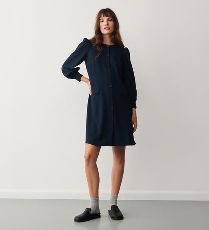 Cinzia Navy Knee Length Dress