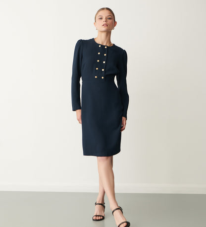 Tally Navy Knee Length Dress