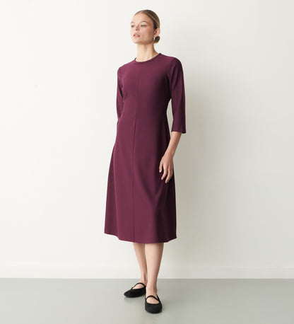 Hazel Purple Ponte Jersey Midi Dress