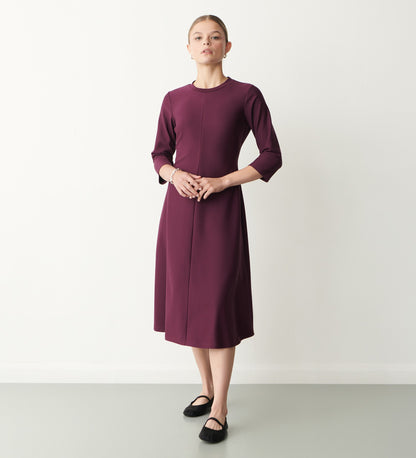 Hazel Purple Ponte Jersey Midi Dress