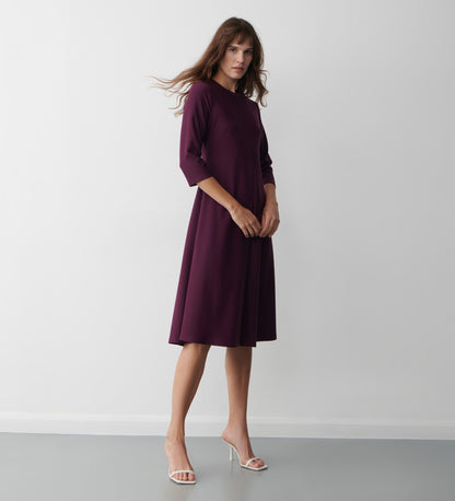 Hazel Purple Ponte Jersey Midi Dress