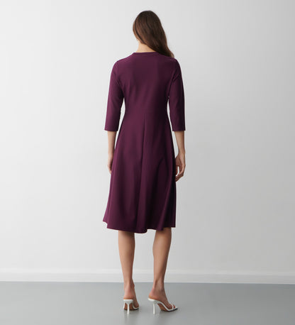 Hazel Purple Ponte Jersey Midi Dress