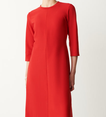 Hazel Red Ponte Jersey Midi Dress