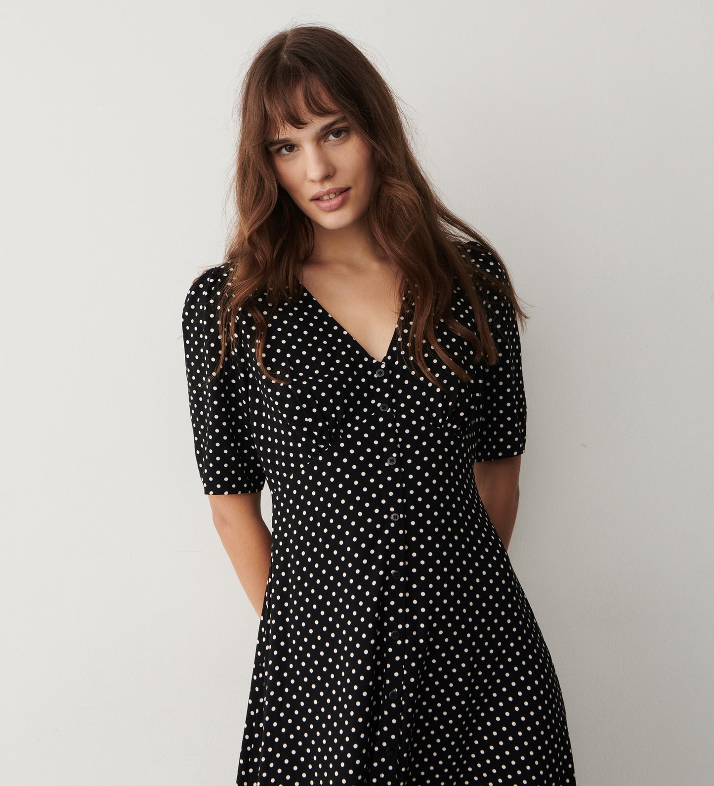 Camilla Black Spot Midi Dress