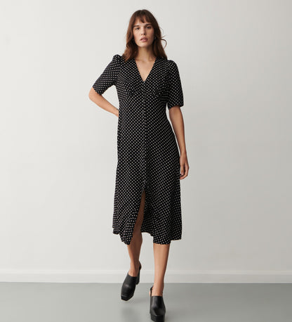 Camilla Black Spot Midi Dress